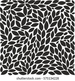 Collection of stylized black leaves for design