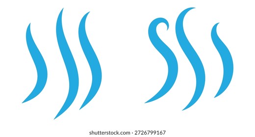 Collection of stylized black smoke or steam icons on a white background