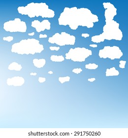 Collection of stylized cloud silhouettes, great for clipart or icon creation. EPS 10 vector file included
