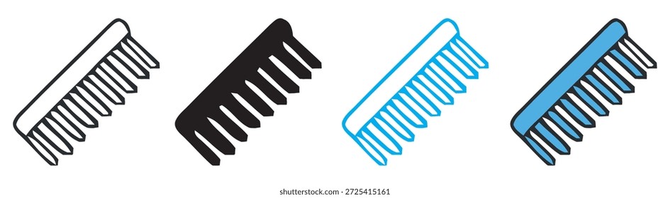 Una colección de peines estilizados en varios colores y diseños para el aseo y cuidado del cabello