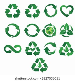 Collection of stylized green shamrock clover icons arranged in a grid pattern