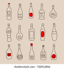 Collection of a stylized hand-drawn spirits for design
