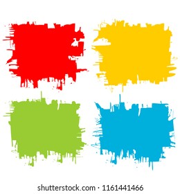 A collection of substrates and backgrounds created by black paint, strokes and brush strokes, stains and spray paint. Dirty lines and rough textures. Elements of artistic design.