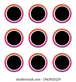 
collection of subtle color gradient logos. Vector illustration for your social media app design project. Black in the middle