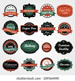 Collection of sugar free, bakery and premium quality labels