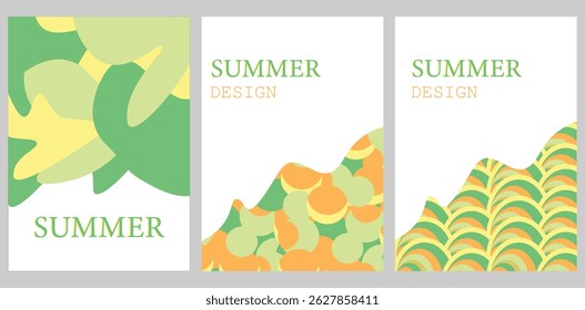 Collection of summer abstract colorful psychedelic art mobile wallpaper ,background Creative concept of summer bright  Abstract Shapes Background for social media poster, banner, cover, card, story , 