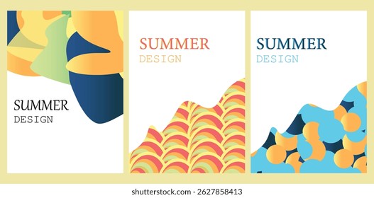Collection of summer abstract colorful psychedelic art mobile wallpaper ,background Creative concept of summer bright  Abstract Shapes Background for social media poster, banner, cover, card, story , 