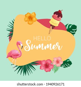 Collection of summer background set with fruit,flamingo,coconut tree.Editable vector illustration for invitation,postcard and website banner