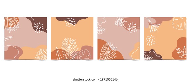 Colección de fondo de verano con palma,forma.Ilustración vectorial editable para invitación, postal y banner de sitio web