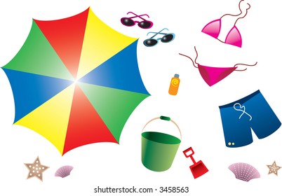 A Collection of Summer Beach Items