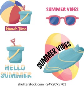 collection summer beach template t-shirt design
