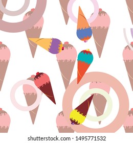 Collection of summer cold dessert. Ice cream. Vector background. Food holiday background.