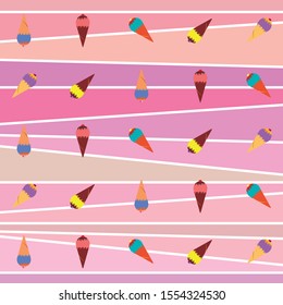 Collection of summer cold dessert. Ice cream. Vector background. Food holiday background.