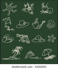 collection of summer design elements