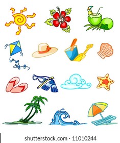collection of summer design elements (colored)