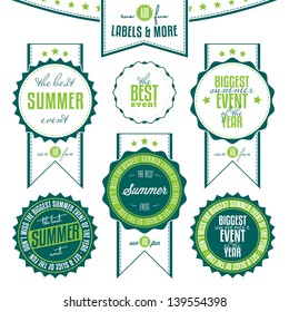 Collection of summer events related vintage labels