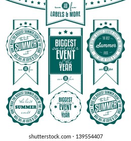 Collection of summer events related vintage labels