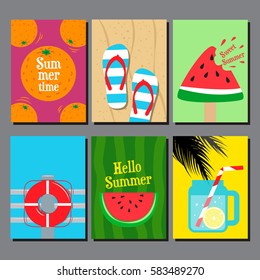 Collection of summer, flat design, Vector Illustration.