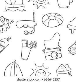 Collection of summer hand draw doodles