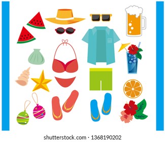 Collection of Summer icons 