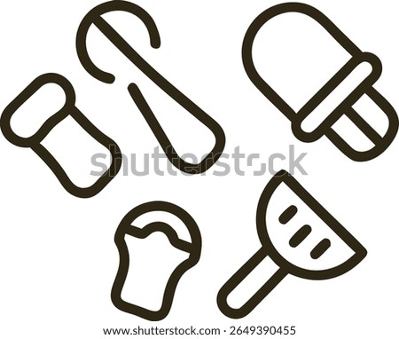 Collection of Summer Icons: Popsicle, Watermelon, Spoon, and More Refreshing Treats