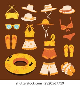 Collection of Summer Illustrations with Boho Style