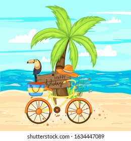 A collection of summer items. Cartoon style. Vector illustration