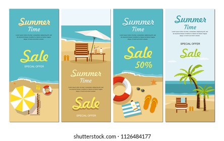Collection Summer Sale Web banners Vacation and Tourism