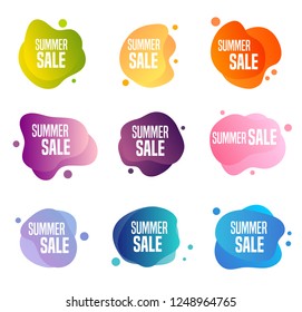Collection of summer sales buttons - to use to promote seasonal discounts