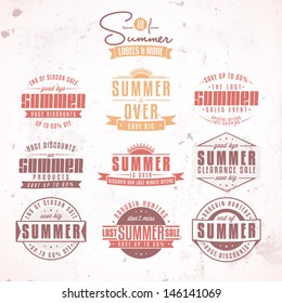 Collection of summer sales related vintage labels