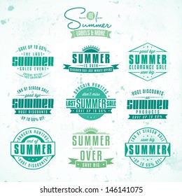 Collection of summer sales related vintage labels