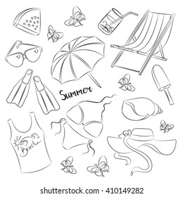 Collection of summer symbols