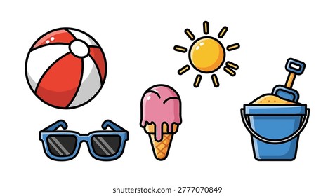 Collection of summer vacation icons