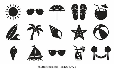 Collection of summer vacation icons