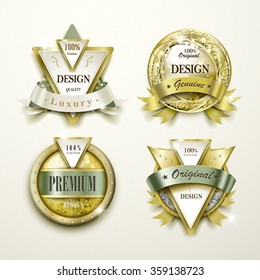 collection of sumptuous gold and jewelry labels design set