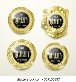 collection of sumptuous gold and jewelry labels design set