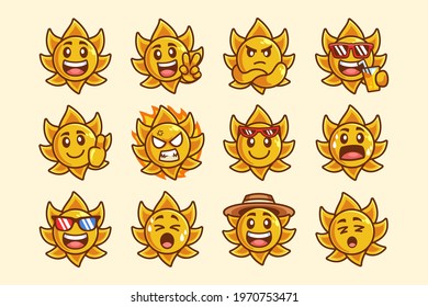 Collection of Sun Cartoon Character