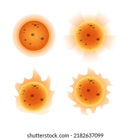 Icono de sol de colección para la decoración.