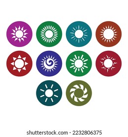 collection of sun icon vector