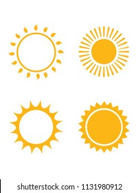 A collection of sun icons