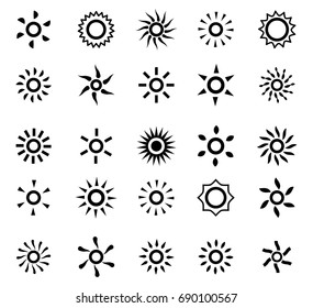 Collection Of Sun Icons Vector Set Black And White