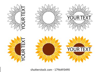 Collection of sunflower icons banners package labels templates - Vector illustration.