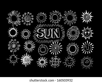 Collection of suns design Suns icons