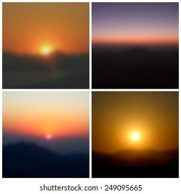 Collection of sunset blurred backgrounds