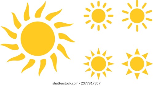 Collection of sun-shaped figure icons