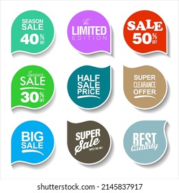 Collection of super sale stickers and tags template 