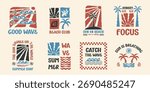 Collection of Surf Badges design, for tshirt branding, beachwear branding and other uses
