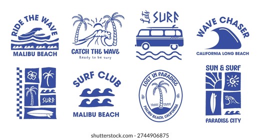 Collection of Surf Badges design, for tshirt branding, beachwear branding and other uses