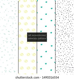 Collection of swatches memphis patterns - fresh pastel. Festive textures
