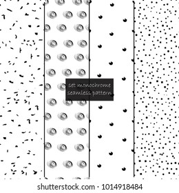 Collection of swatches memphis patterns - seamless. Monochrome textures.